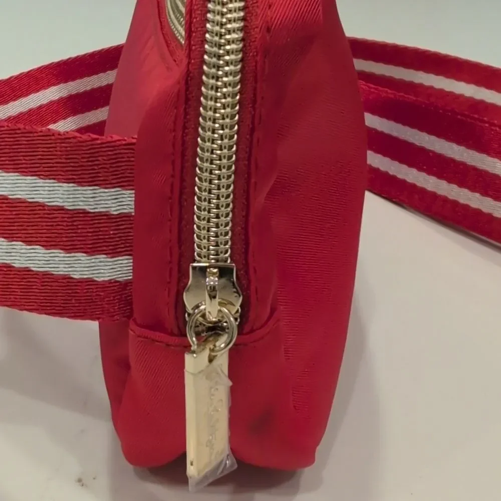 Lilly Pullitzer Jeanie Belt Bag in Mizner Red Striped Web Adjustable Strap